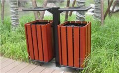杭州客户采购钢木垃圾桶150个